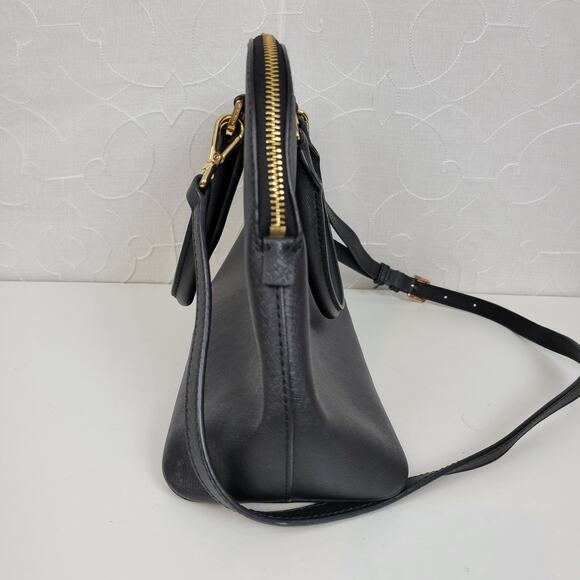 MICHAEL Michael Kors Women Bag Black Leather Cindy Dome Satchel Detachable Strap - Picture 10 of 14